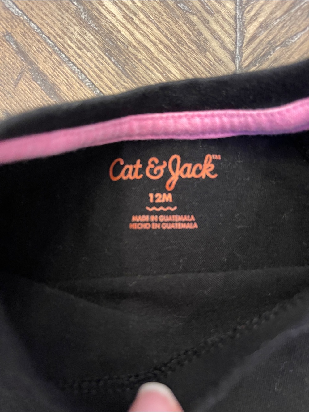 Cat & Jack Black Long-Sleeve Tee with Pink Cat Face - Picture 2 of 3